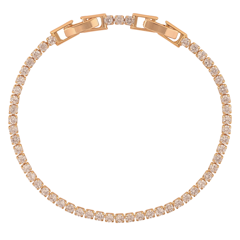 Браслет Xuping колір Позолота 18K "Діріжка кристалів" розмір з дод. замком 17,19см х 3мм фото №1