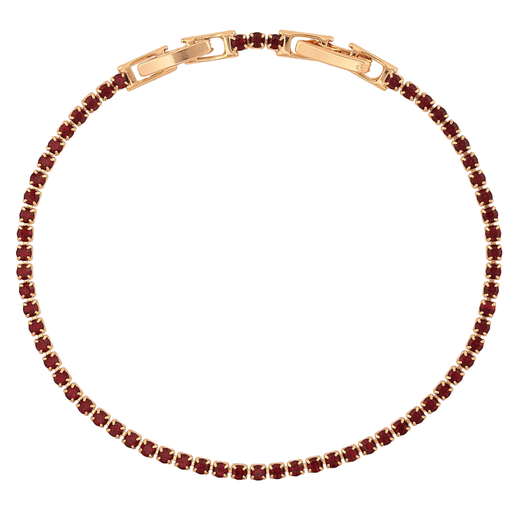 Браслет Xuping колір Позолота 18K "Доріжка червоних кристалів" довжина з дод. замком 17,19см х 2мм фото №5