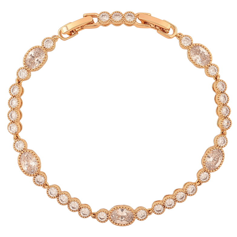 Браслет Xuping колір Позолота 18K "Доріжка кристалів" розмір з дод. замком 17.5,19.5см х 4-6мм фото №1