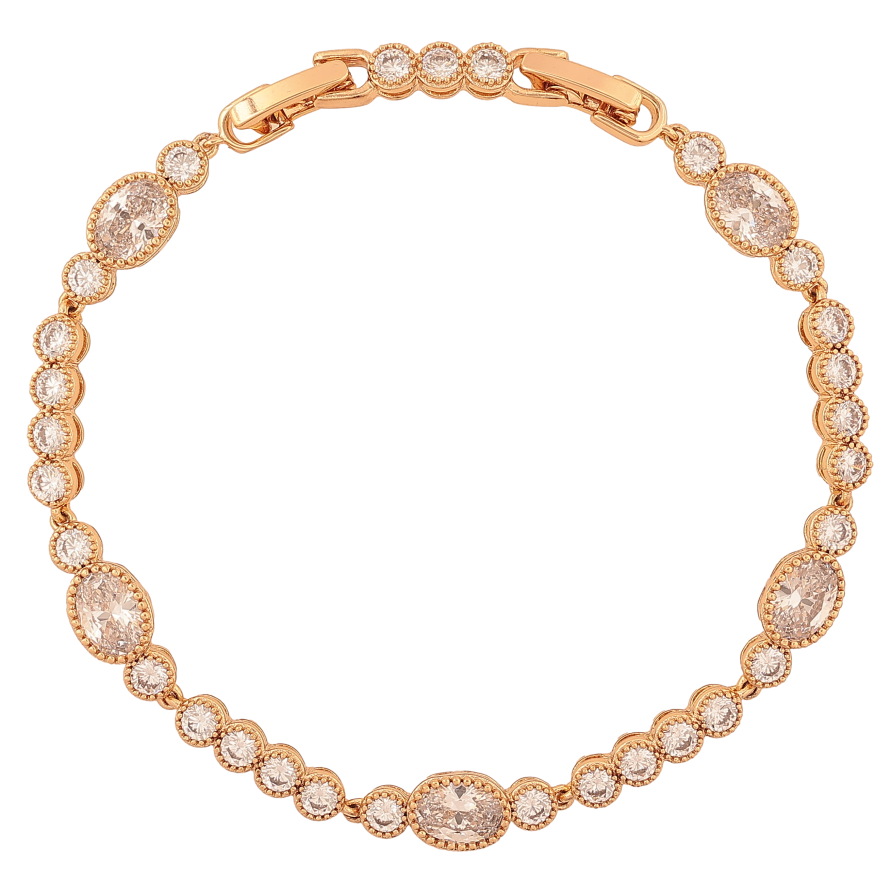 Браслет Xuping колір Позолота 18K "Доріжка кристалів" розмір з дод. замком 17.5,19.5см х 4-6мм фото №1