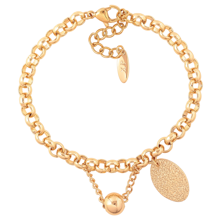 Браслет Xuping цвет Позолота 18K "Цепочка с подвесками" размер с доп. цепочкой 18-22см х 5мм фото №14