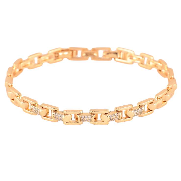 Браслет Xuping цвет Позолота 18К "Узор с кристаллами" размер с доп. замком 17,19см х 3-5мм фото №21