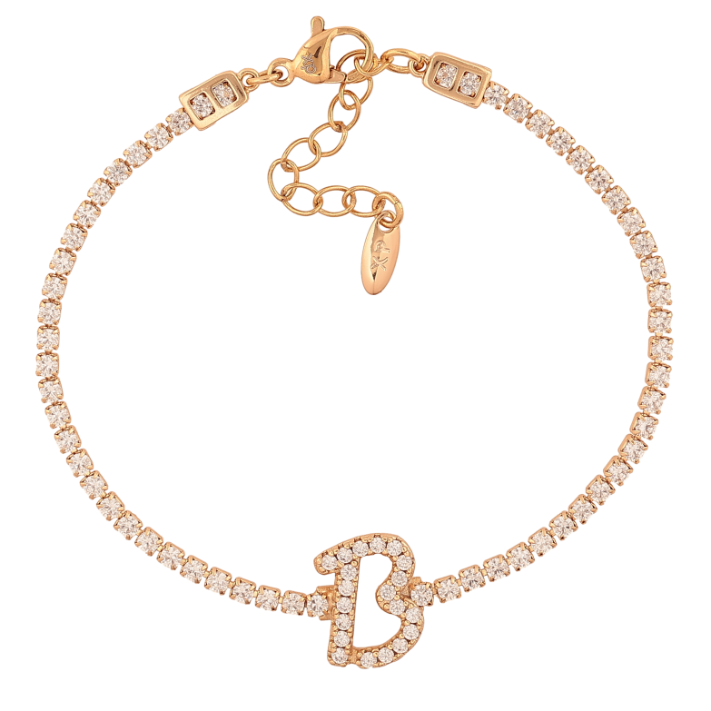 Браслет Xuping цвет Позолота 18K "Кристальная дорожка с буквой B" размер с доп. цепочкой 17-20.5см х 2-13мм фото №1 Браслет Xuping цвет Позолота 18K "Кристальная дорожка с буквой B" размер с доп. цепочкой 17-20.5см х 2-13мм фото №1