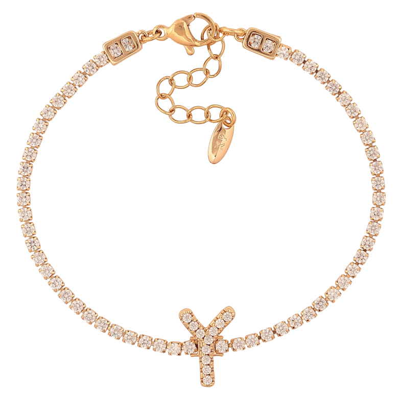 Браслет Xuping цвет Позолота 18K "Кристальная дорожка с буквой Y" размер с доп. цепочкой 17-20.5см х 2-13мм фото №1 Браслет Xuping цвет Позолота 18K "Кристальная дорожка с буквой Y" размер с доп. цепочкой 17-20.5см х 2-13мм фото №1