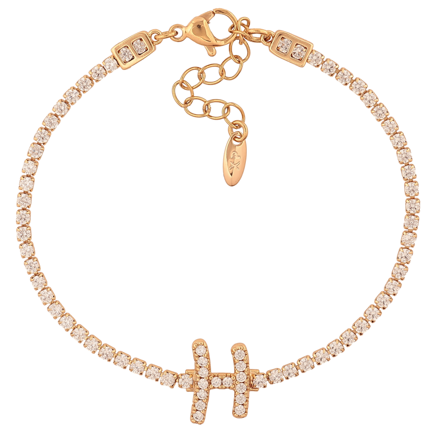 Браслет Xuping цвет Позолота 18K "Кристальная дорожка с буквой H" размер с доп. цепочкой 17-20.5см х 2-13мм фото №1 Браслет Xuping цвет Позолота 18K "Кристальная дорожка с буквой H" размер с доп. цепочкой 17-20.5см х 2-13мм фото №1