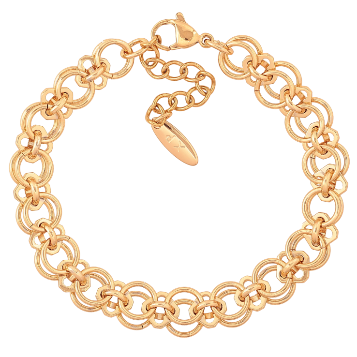 Браслет Xuping цвет Позолота 18K "Цепочка Фантазийная" размер с доп. цепочкой 17-21см х 8мм фото №20
