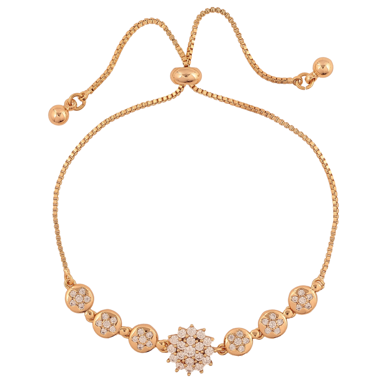 Браслет Xuping цвет Позолота 18K "Цепочка с декоративной вставкой" на затяжке размер 10-23см х 1-10мм фото №1