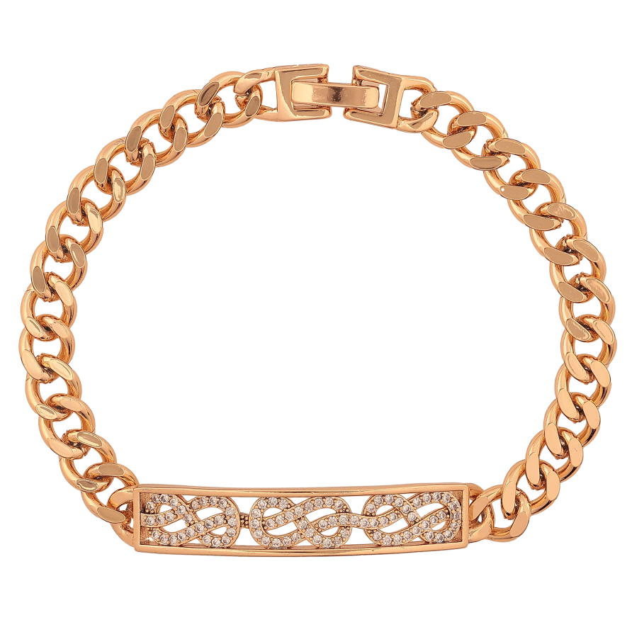 Браслет Xuping цвет Позолота 18K "Цепочка с декоративной вставкой" размер 19см х 6-8мм фото №1