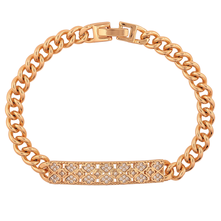 Браслет Xuping цвет Позолота 18K "Цепочка с декоративной вставкой" размер 19см х 6-8мм фото №11