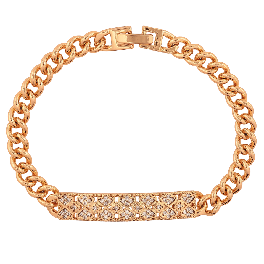 Браслет Xuping цвет Позолота 18K "Цепочка с декоративной вставкой" размер 19см х 6-8мм фото №1