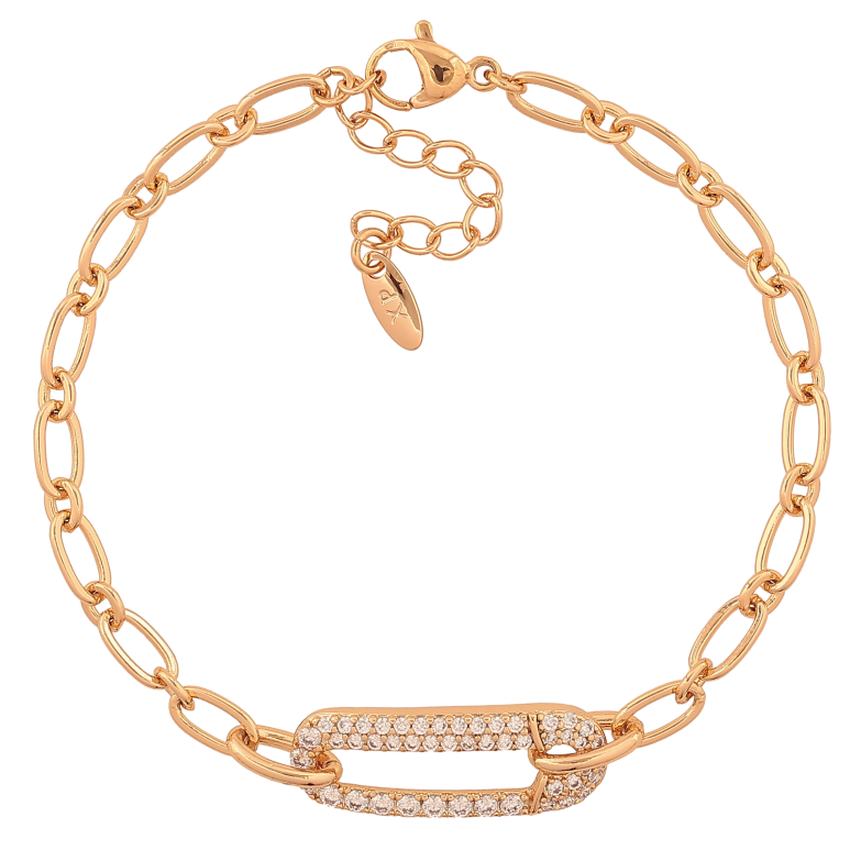 Браслет Xuping цвет Позолота 18K "Цепочка с вставкой булавка" размер с доп. цепочкой 17-20.5см х 4-8мм фото №1 Браслет Xuping цвет Позолота 18K "Цепочка с вставкой булавка" размер с доп. цепочкой 17-20.5см х 4-8мм фото №1