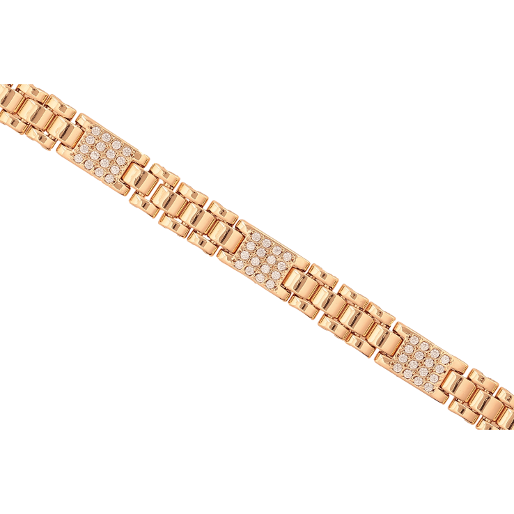 Браслет Xuping цвет Позолота 18K "Узор с кристаллами" размер 19.5см х 8-9мм фото №6