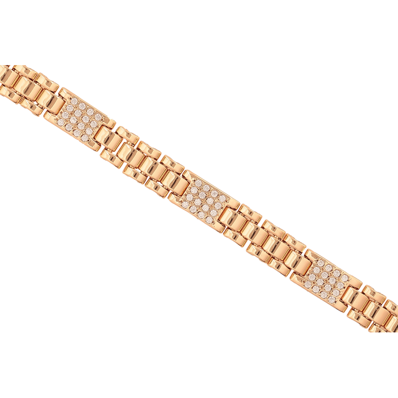 Браслет Xuping цвет Позолота 18K "Узор с кристаллами" размер 19.5см х 8-9мм фото №1