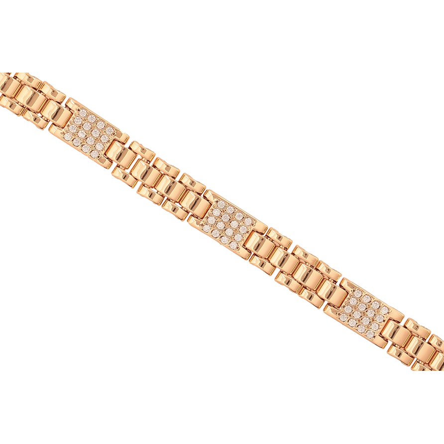 Браслет Xuping цвет Позолота 18K "Узор с кристаллами" размер 19.5см х 8-9мм фото №1