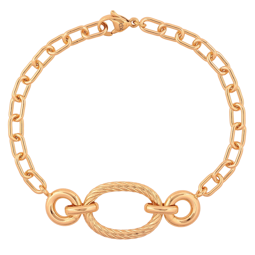 Браслет Xuping цвет Позолота 18K "Цепочка с декоративной вставкой" размер 20см х 5-17мм фото №1