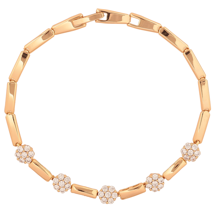 Браслет Xuping цвет Позолота 18K "Узор с кристаллами" размер 19.5см х 3-6мм фото №8