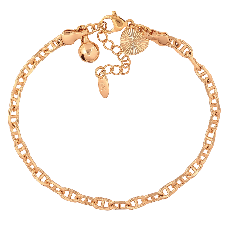 Браслет Xuping цвет Позолота 18K "Цепочка плетение Морская цепь" размер с доп. цепочкой 18-21см х 4мм фото №2