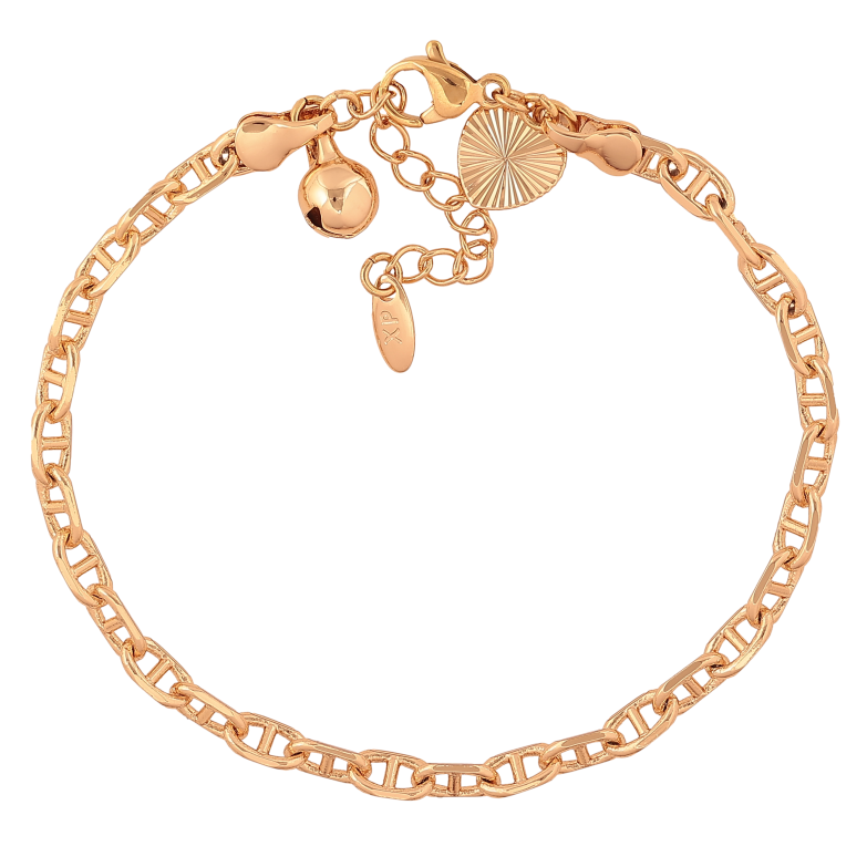 Браслет Xuping цвет Позолота 18K "Цепочка плетение Морская цепь" размер с доп. цепочкой 18-21см х 4мм фото №1