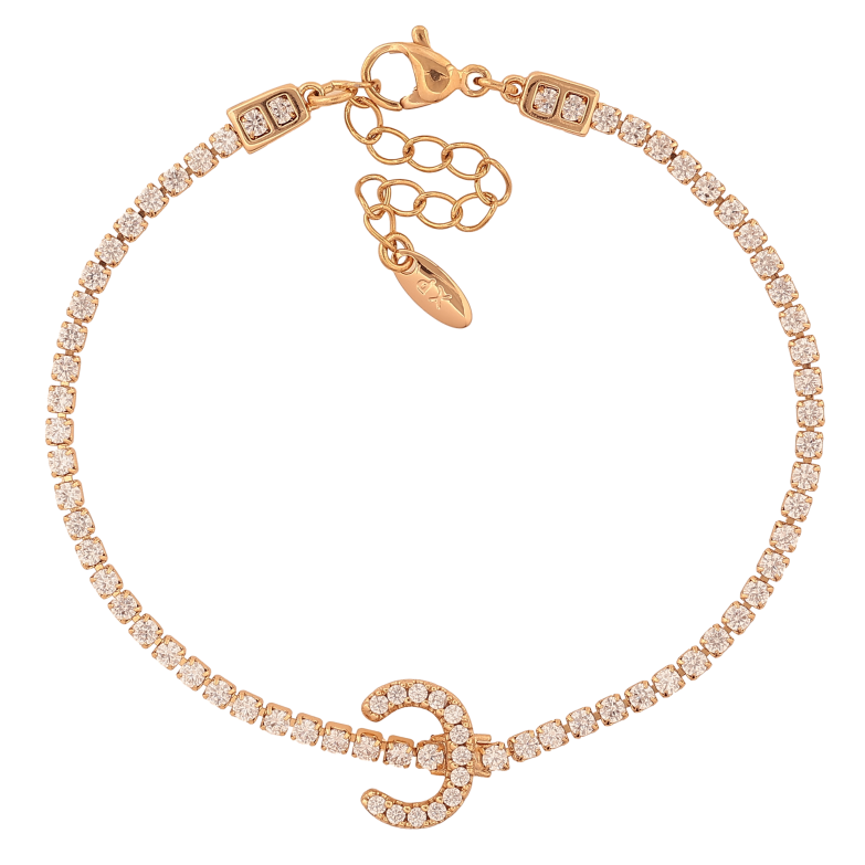 Браслет Xuping колір Позолота 18K "Доріжка кристалів із вставкою" розмір з дод. ланцюжком 17.5-21см х 2-12мм фото №1