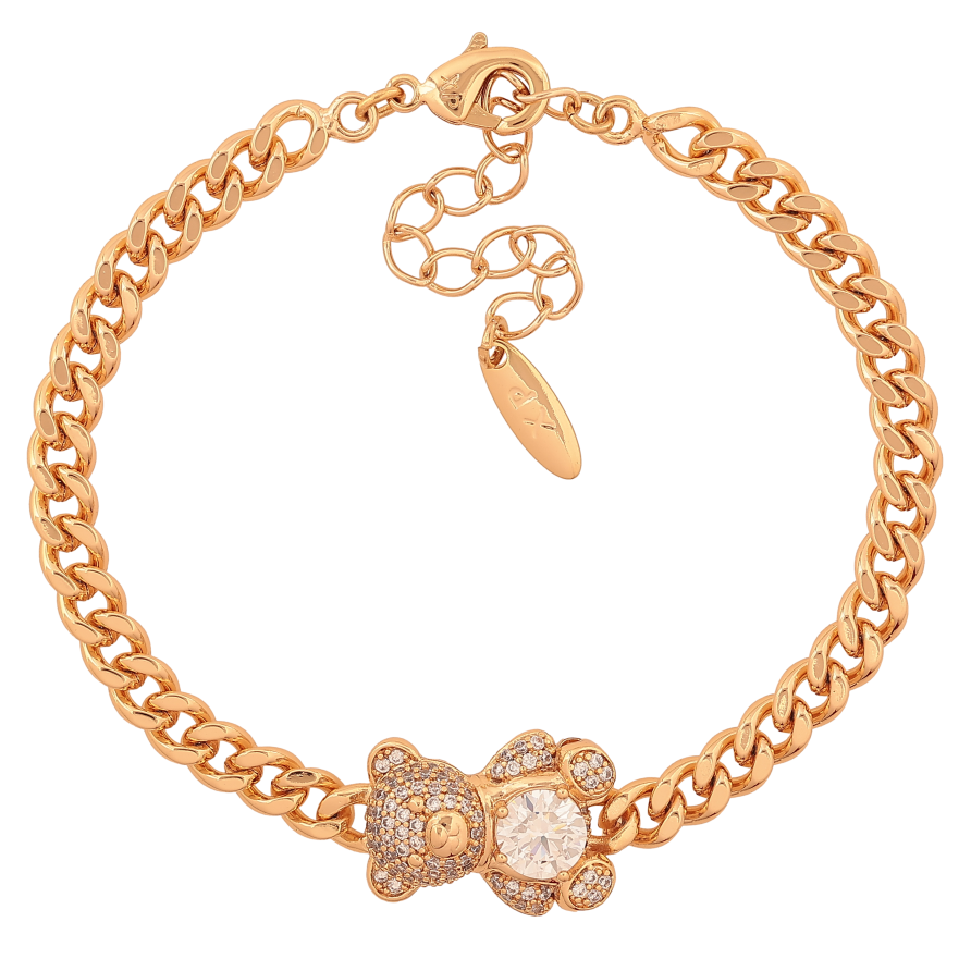 Браслет Xuping цвет Позолота 18K "Цепочка с вставкой мишка" размер с доп. цепочкой 18-23см х 5-14мм фото №1 Браслет Xuping цвет Позолота 18K "Цепочка с вставкой мишка" размер с доп. цепочкой 18-23см х 5-14мм фото №1