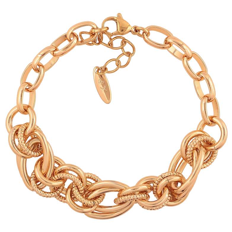 Браслет Xuping колір Позолота 18K "Ланцюжок комбінований" розмір з доп. ланцюжком 19-22см х 7-12мм фото №1 Браслет Xuping колір Позолота 18K "Ланцюжок комбінований" розмір з доп. ланцюжком 19-22см х 7-12мм фото №1