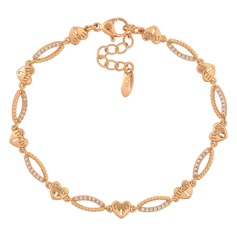 Браслет Xuping цвет Позолота 18K "Узор с сердечками" размер с доп. цепочкой 17-20см х 4-5мм фото №1 Браслет Xuping цвет Позолота 18K "Узор с сердечками" размер с доп. цепочкой 17-20см х 4-5мм фото №1