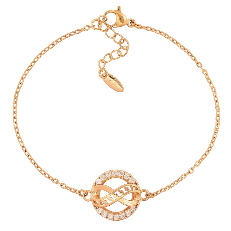 Браслет Xuping колір Позолота 18K "Ланцюжок із вставкою знак нескінченності" розмір з дод. ланцюжком 18-20.5см х 1.5-15мм фото №13