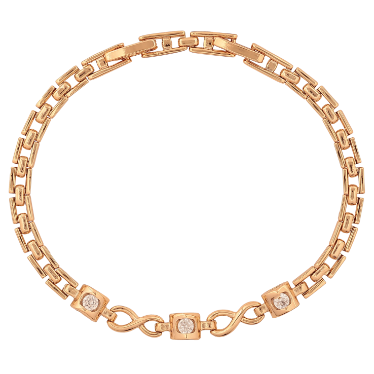 Браслет Xuping цвет Позолота 18K "Узор с кристаллами" длинна с доп. замком 17.5,19.5см х 4-5мм фото №21