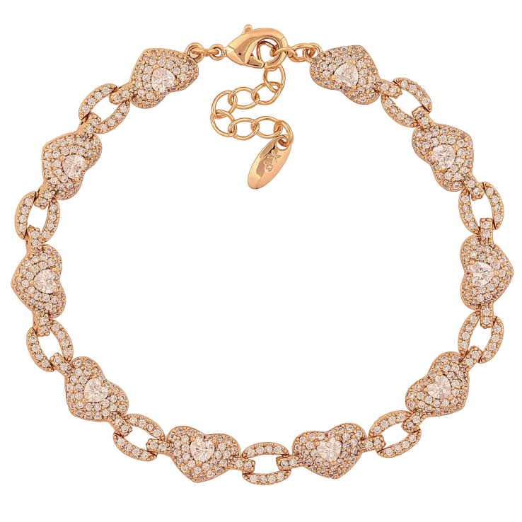 Браслет Xuping цвет Позолота 18K "Сердечки" длинна с доп. цепочкой 17.5-20.5см х 5-7мм фото №10