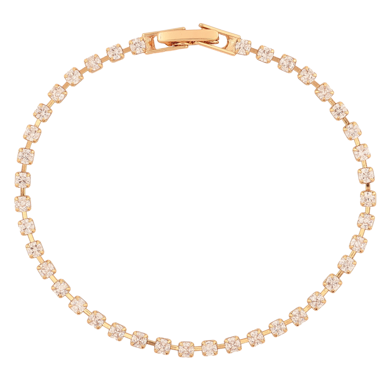 Браслет Xuping колір Позолота 18K "Доріжка кристалів" розмір 18см х 3мм фото №1