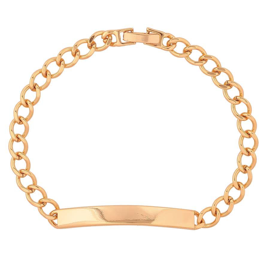 Браслет Xuping цвет Позолота 18K "Цепочка Панцирная с вставкой" размер 19.5см х 6мм фото №1