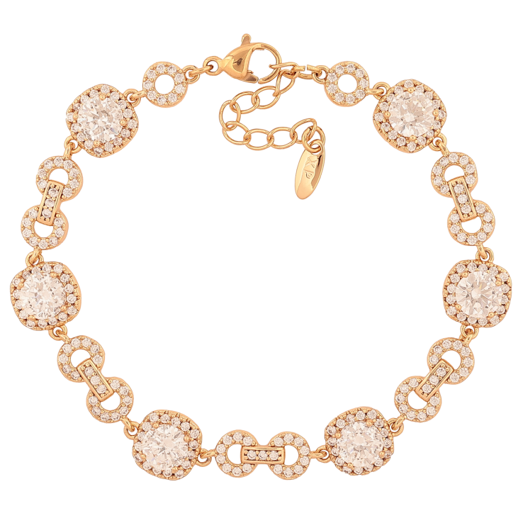 Браслет Xuping цвет Позолота 18K "Инкрустация кристаллами" длинна с доп. цепочкой 17-20см х 6-9мм фото №19