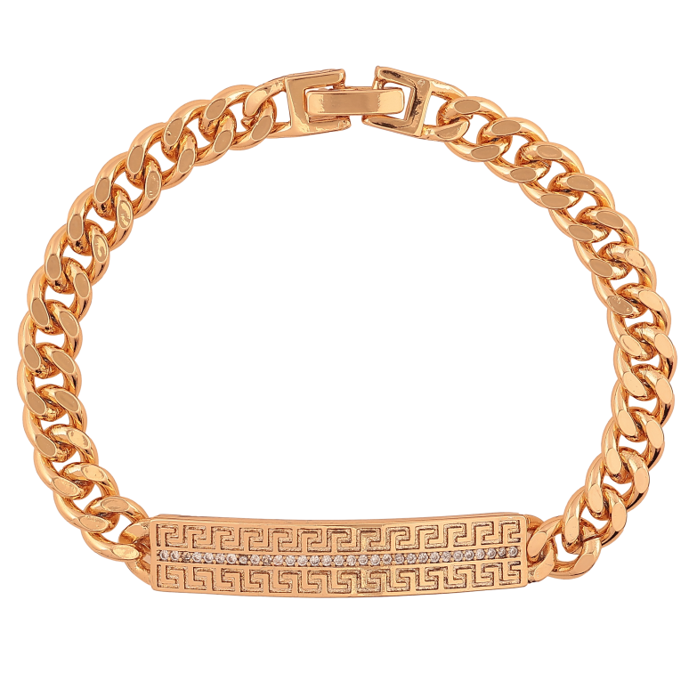 Браслет Xuping цвет Позолота 18K "Цепочка с декоративной вставкой" размер 18.5см х 7мм фото №1