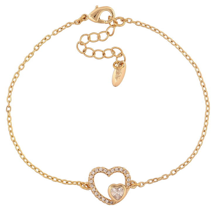 Браслет Xuping колір Позолота 14K "Ланцюжок з вставкою серце" розмір з доп. ланцюжком 17.5-21см х 1.5-12мм фото №13