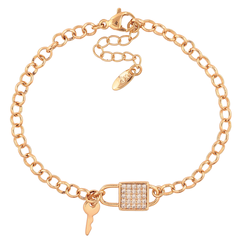 Браслет Xuping колір Позолота 18K "Ланцюжок із вставкою замочок і ключик" розмір з дод. ланцюжком 17-20см х 4-8мм фото №1 Браслет Xuping колір Позолота 18K "Ланцюжок із вставкою замочок і ключик" розмір з дод. ланцюжком 17-20см х 4-8мм фото №1