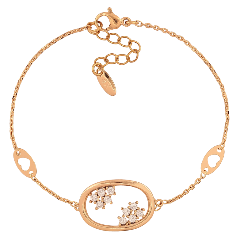 Браслет Xuping цвет Позолота 18K "Цепочка с вставками с кристаллами" размер с доп. цепочкой 17-20см х 1-14мм фото №1