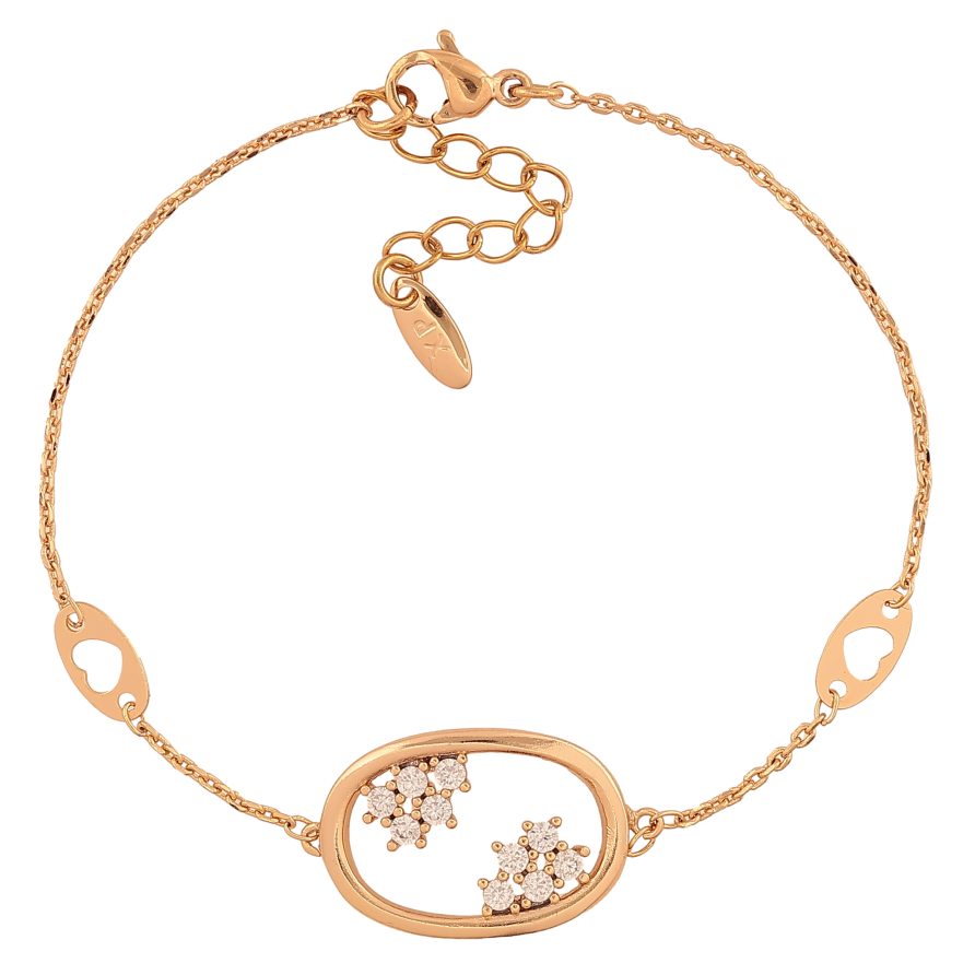 Браслет Xuping цвет Позолота 18K "Цепочка с вставками с кристаллами" размер с доп. цепочкой 17-20см х 1-14мм фото №1