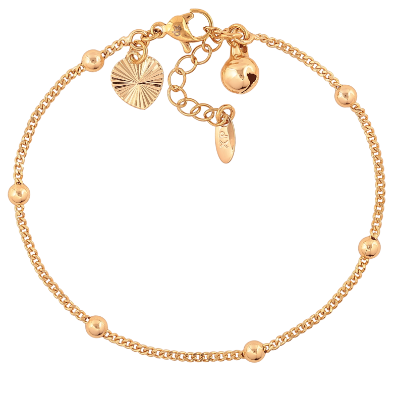 Браслет Xuping цвет Позолота 18K "Цепочка Панцирная с бусинами" размер с доп. цепочкой 18-21см х 2-4мм фото №1 Браслет Xuping цвет Позолота 18K "Цепочка Панцирная с бусинами" размер с доп. цепочкой 18-21см х 2-4мм фото №1