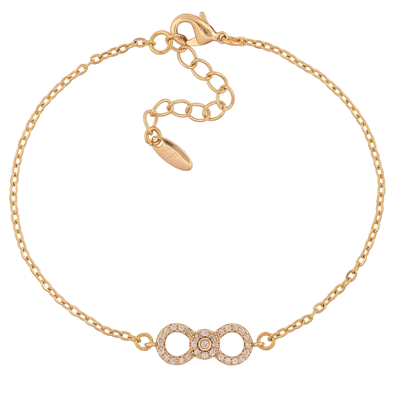 Браслет Xuping цвет Позолота 14K "Цепочка с декоративной вставкой" размер с доп. цепочкой 17.5-20.5см х 1.5-7мм фото №1