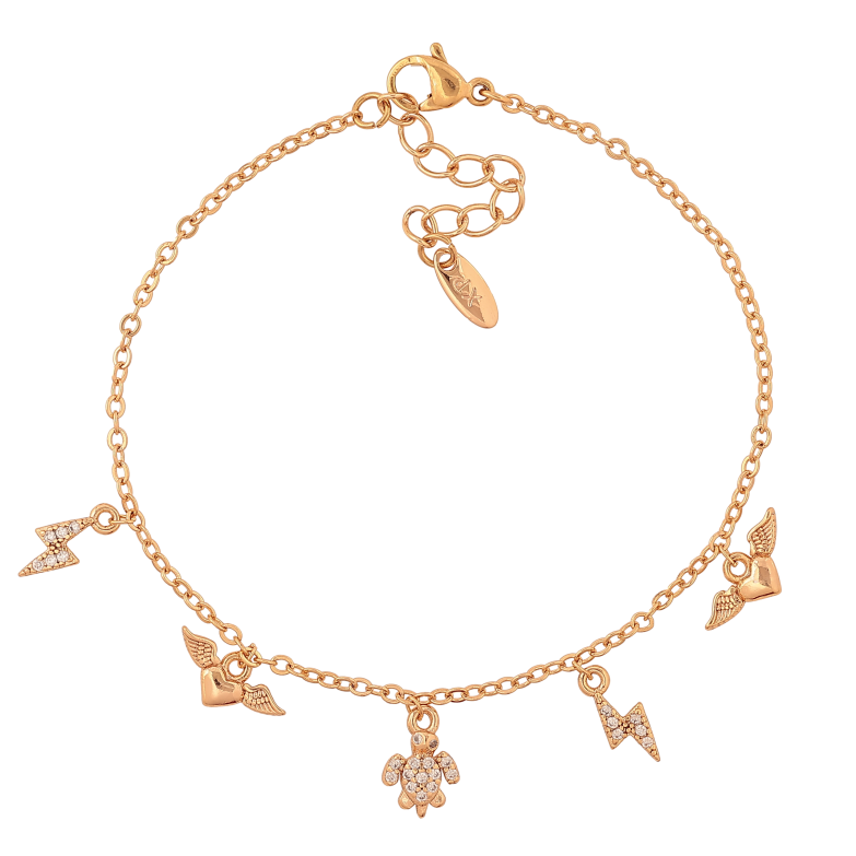 Браслет Xuping цвет Позолота 18K "Цепочка с подвесками" размер с доп. цепочкой 17-20см х 1.5мм фото №1