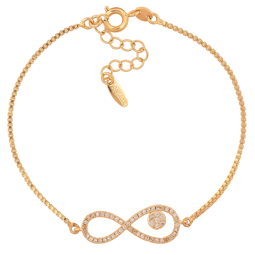 Браслет Xuping цвет Позолота 18K "Цепочка с бесконечностью" размер с доп. цепочкой 17-20см х 1-9мм фото №1