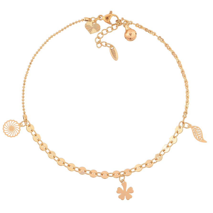 Браслет Xuping цвет Позолота 18K на ногу "Цепочка с подвесками" размер с доп. цепочкой 24-27см х 1-4мм фото №1