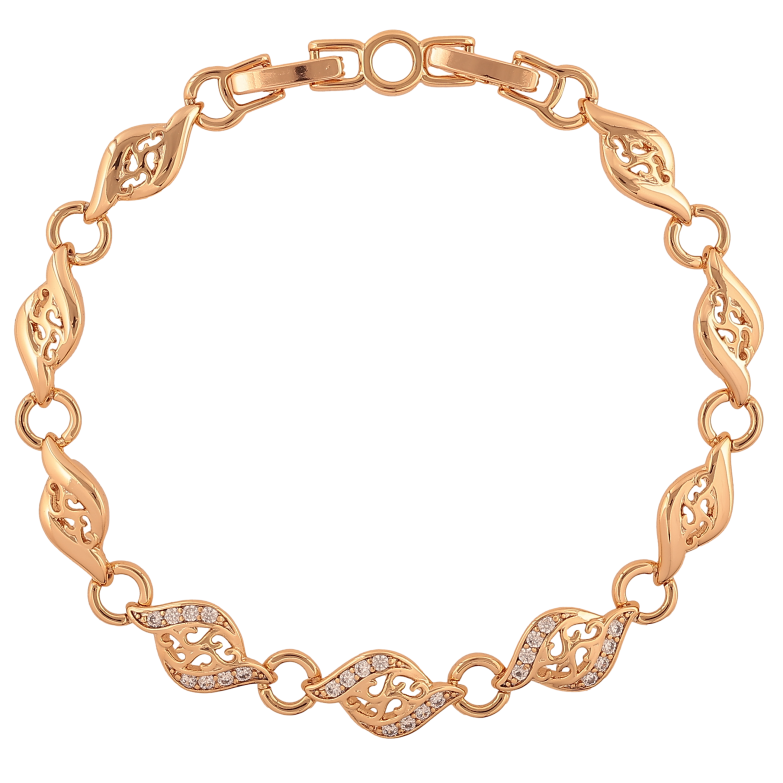 Браслет Xuping колір Позолота 18K "Візерунок з кристалами" розмір з дод. замком 17,19см х 6-8мм фото №1