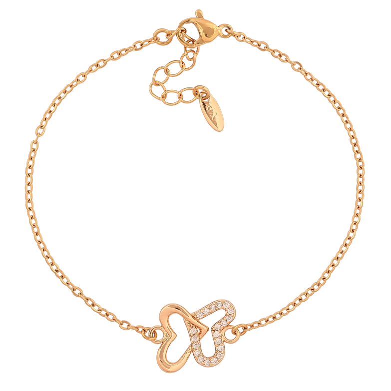 Браслет Xuping цвет Позолота 18K "Цепочка с вставкой сердечки" размер с доп. цепочкой 18-21см х 1.5-13мм фото №5