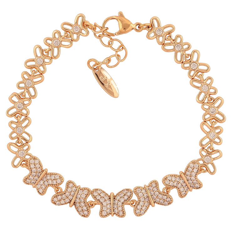 Браслет Xuping цвет Позолота 18K "Бабочки" длинна с доп. цепочкой 18-20.5см х 7-9мм фото №16