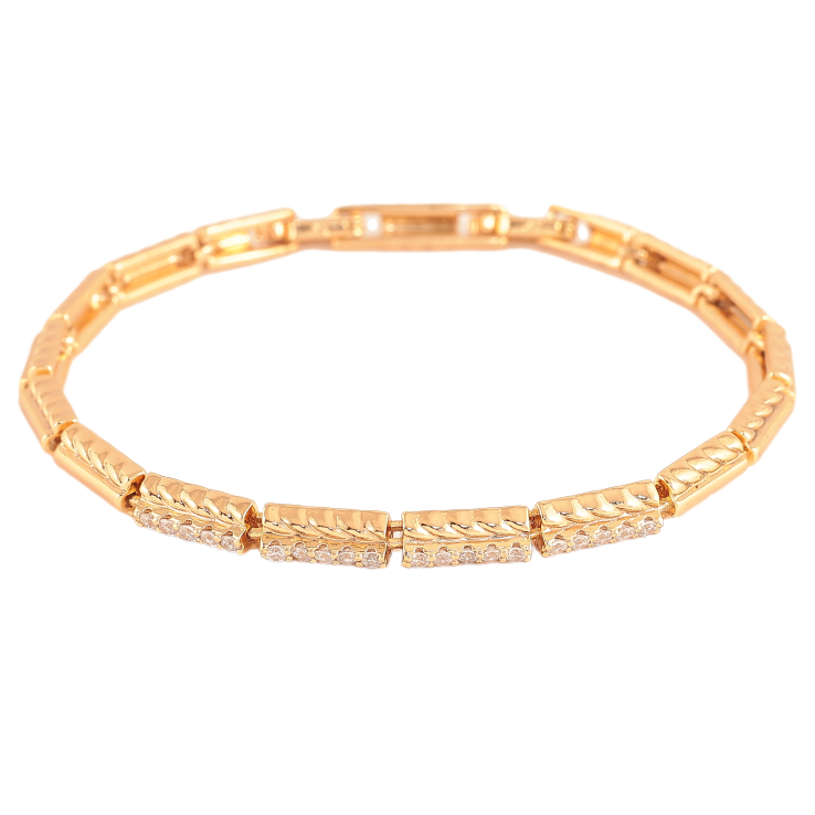 Браслет Xuping цвет Позолота 18K "Узор с кристаллами" размер с доп. замком 17,19см х 4мм фото №23