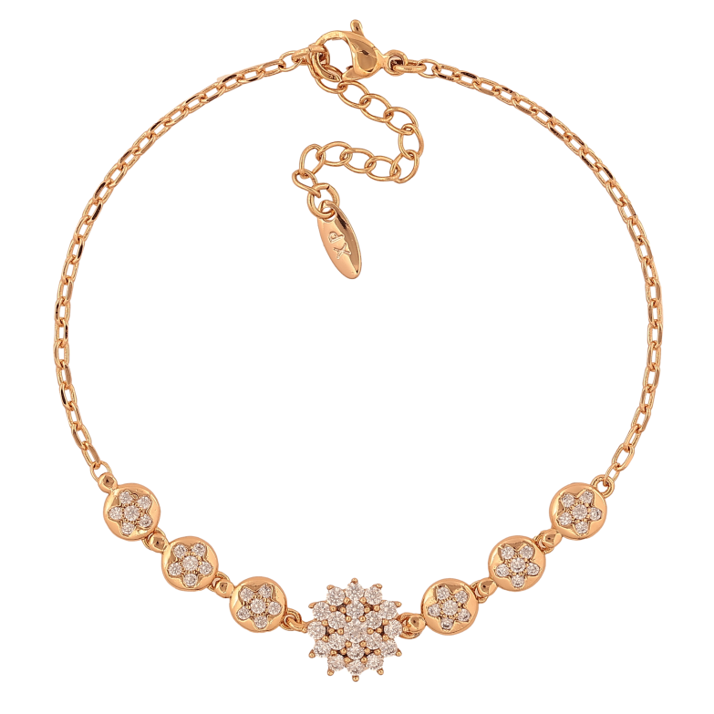 Браслет Xuping цвет Позолота 18K "Цепочка с кристальной вставкой" размер с доп. цепочкой 17.5-21см х 2-10мм фото №1