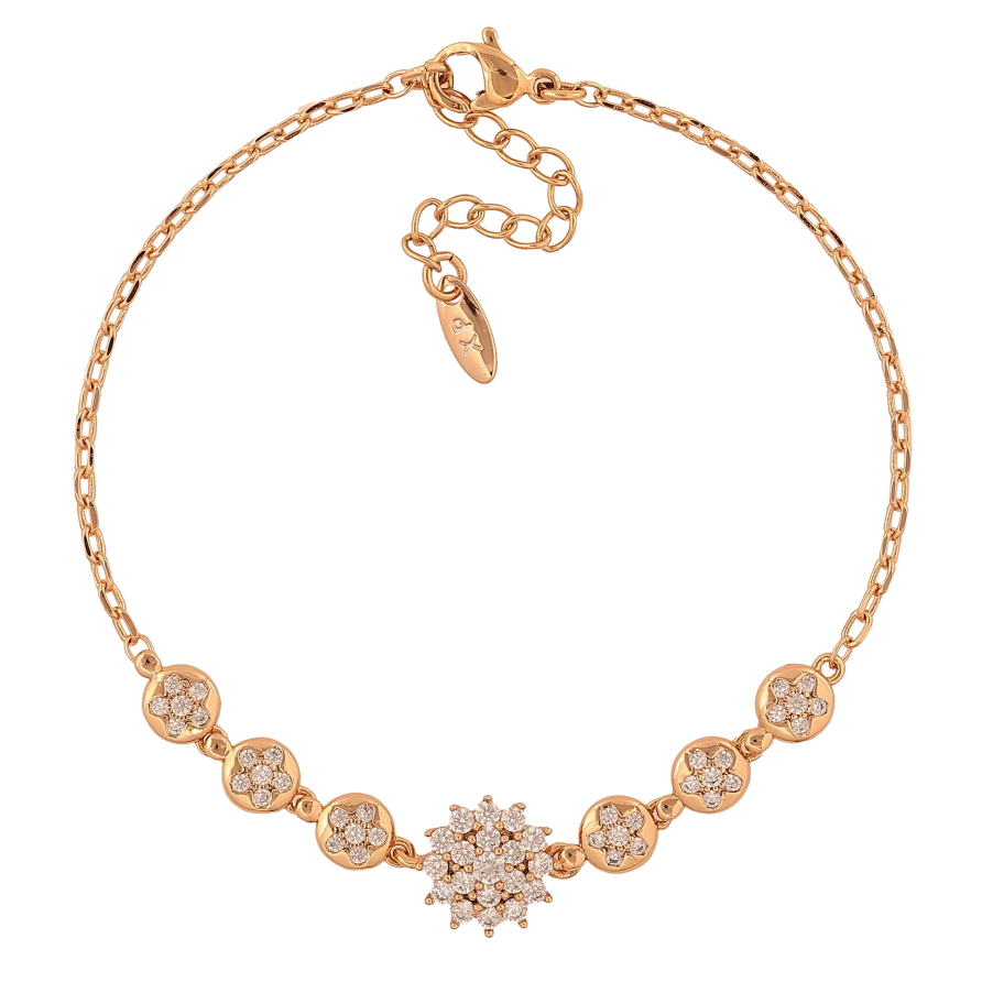 Браслет Xuping цвет Позолота 18K "Цепочка с кристальной вставкой" размер с доп. цепочкой 17.5-21см х 2-10мм фото №1