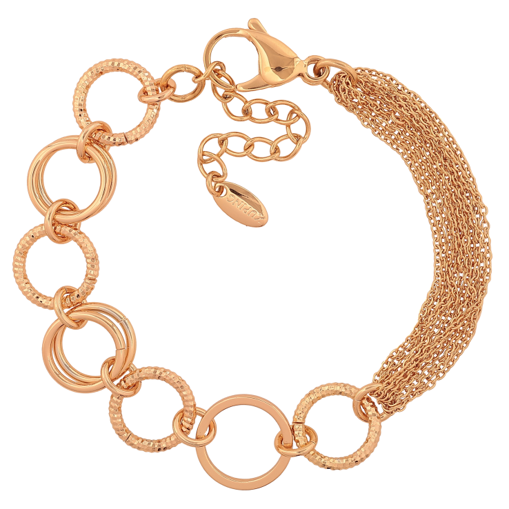 Браслет Xuping цвет Позолота 18K "Цепочка Комбинированная" длинна с доп. цепочкой 19-24см х 10-15мм фото №3