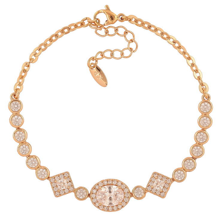 Браслет Xuping цвет Позолота 18K "Узор с кристаллами" размер с доп. цепочкой 17-20см х 3-10мм фото №10